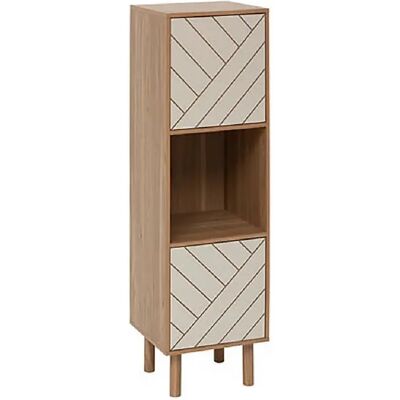 Pegane Meuble d'appoint avec niche et 2 portes décoratives , coloris marron/beige - Longueur 34,4 x Profondeur 32,3 x Hauteur 115,8 - Publicité Pegane Meuble d'appoint avec niche et 2 portes décoratives , coloris marron/beige - Longueur 34,4 x Profondeur 32,3 x Hauteur 115,8 - Publicité