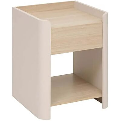 Pegane Table de chevet table de nuit avec une niche et 1 tiroir, Coloris chêne/ivoire - Longueur 40 x Profondeur 40 x Hauteur 50 cm - Publicité Pegane Table de chevet table de nuit avec une niche et 1 tiroir, Coloris chêne/ivoire - Longueur 40 x Profondeur 40 x Hauteur 50 cm - Publicité