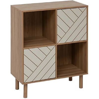 Pegane Meuble de rangement carrée avec des pieds, 2 niches et 2 portes décoratives, coloris marron/beige - Longueur 67,6 x Profondeur 32,3 x Hauteur 82,6 cm - Publicité Pegane Meuble de rangement carrée avec des pieds, 2 niches et 2 portes décoratives, coloris marron/beige - Longueur 67,6 x Profondeur 32,3 x Hauteur 82,6 cm - Publicité