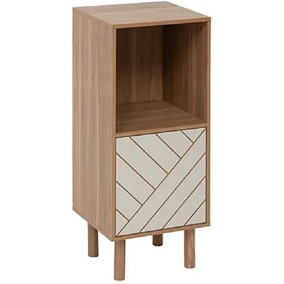 Pegane Table de chevet avec niche et une porte décorative , coloris marron/beige - Longueur 34,4 x Profondeur 32,3 x Hauteur 82,6 cm - Publicité Pegane Table de chevet avec niche et une porte décorative , coloris marron/beige - Longueur 34,4 x Profondeur 32,3 x Hauteur 82,6 cm - Publicité