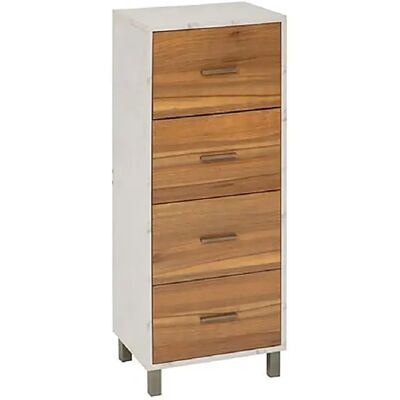 Pegane Meuble de rangement à 4 tiroirs, coloris marron/blanc - Longueur 40 x Profondeur 30 x Hauteur 97,5 cm - Publicité Pegane Meuble de rangement à 4 tiroirs, coloris marron/blanc - Longueur 40 x Profondeur 30 x Hauteur 97,5 cm - Publicité