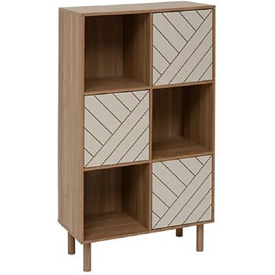 Pegane Meuble de rangement avec des pieds, 3 niches et 3 portes décoratives, coloris marron/beige - Longueur 67,6 x Profondeur 32,3 x Hauteur 115,8 cm - Publicité Pegane Meuble de rangement avec des pieds, 3 niches et 3 portes décoratives, coloris marron/beige - Longueur 67,6 x Profondeur 32,3 x Hauteur 115,8 cm - Publicité