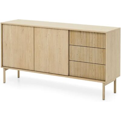 SELSEY - Buffet 2 portes - 3 tiroirs- 153 cm - Cremona Eiche - Publicité SELSEY - Buffet 2 portes - 3 tiroirs- 153 cm - Cremona Eiche - Publicité