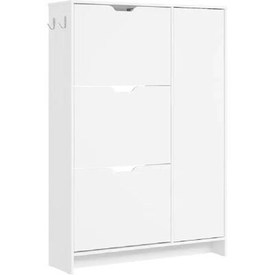 SoBuy Armoire à chaussures 3 tiroirs + 1 porte Blanc 84x24x121.6 cm FSR220-W - Publicité SoBuy Armoire à chaussures 3 tiroirs + 1 porte Blanc 84x24x121.6 cm FSR220-W - Publicité