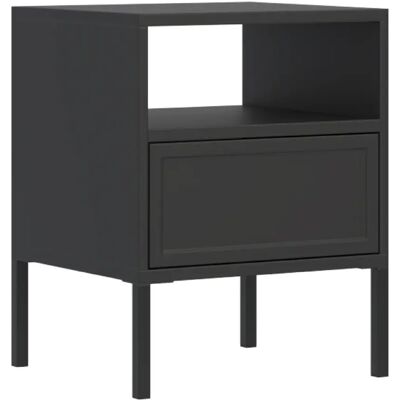Selsey - Table de chevet avec tiroir et niche VELVETO – 45 cm – noir - Publicité Selsey - Table de chevet avec tiroir et niche VELVETO – 45 cm – noir - Publicité