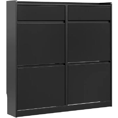 SoBuy Armoire à Chaussures 4 Portes 2 Tiroirs Noir 98x19x95 cm FSR169-SCH - Publicité SoBuy Armoire à Chaussures 4 Portes 2 Tiroirs Noir 98x19x95 cm FSR169-SCH - Publicité