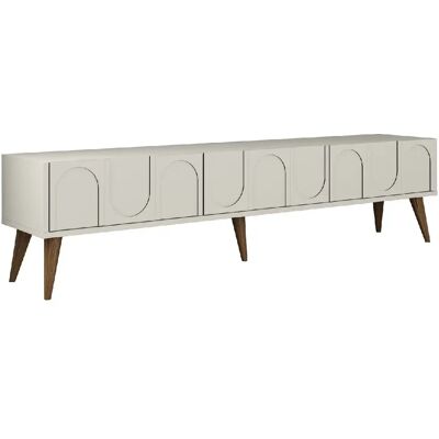 Hanah Home Meuble TV en bois - 180 x 35 x 44 cm - CrèmeNoix - Publicité Hanah Home Meuble TV en bois - 180 x 35 x 44 cm - CrèmeNoix - Publicité