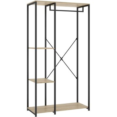 Pegane Portant à vêtements de structure métallique avec 3 étagères de rangement - Publicité Pegane Portant à vêtements de structure métallique avec 3 étagères de rangement - Publicité
