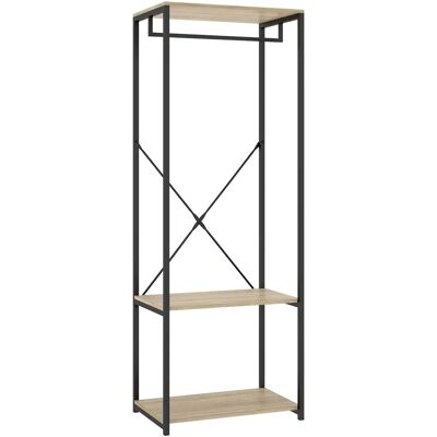 Pegane Portant à vêtements de structure métallique avec 2 étagères de rangement - Publicité Pegane Portant à vêtements de structure métallique avec 2 étagères de rangement - Publicité