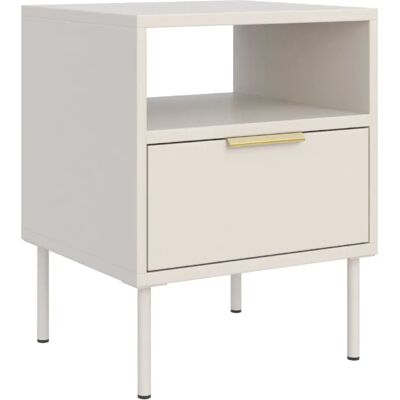 Selsey- Table de chevet avec tiroir et niche VENA – 45 cm – cachemire - Publicité Selsey- Table de chevet avec tiroir et niche VENA – 45 cm – cachemire - Publicité
