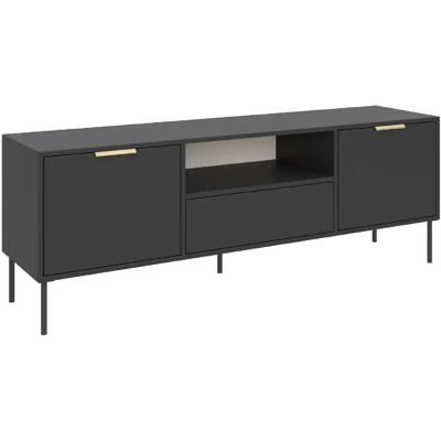 SELSEY - Meuble TV VENA – 160 cm – Noir - Publicité SELSEY - Meuble TV VENA – 160 cm – Noir - Publicité