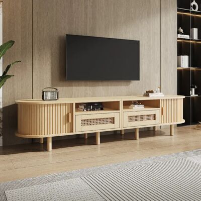 lemonbest Meuble TV ovale 170×40×40 cm, chêne clair, MDF, chêne clair/bois clair - Publicité lemonbest Meuble TV ovale 170×40×40 cm, chêne clair, MDF, chêne clair/bois clair - Publicité