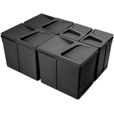 Emuca Kit bacs de tri pour tiroir - Noir - Publicité Emuca Kit bacs de tri pour tiroir - Noir - Publicité