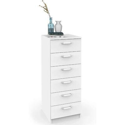 Commode Chambre, Chiffonnier Meuble de Rangement avec 6 Tiroirs, 110x40x40 cm Prakt Briebe - Publicité Commode Chambre, Chiffonnier Meuble de Rangement avec 6 Tiroirs, 110x40x40 cm Prakt Briebe - Publicité