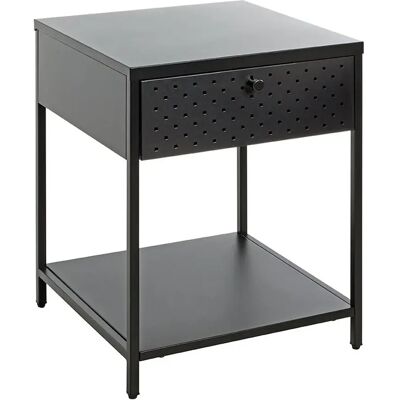 Table de nuit en métal noir Haku 40x40x53cm - Publicité Table de nuit en métal noir Haku 40x40x53cm - Publicité