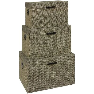 ATMOSPHERA Lot de 3 Malles de Rangement The Palm Resort 57cm Gris - Publicité ATMOSPHERA Lot de 3 Malles de Rangement The Palm Resort 57cm Gris - Publicité