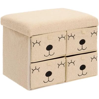 ATMOSPHERA Pouf Enfant avec 4 tiroirs Ezzio 50cm Beige - Publicité ATMOSPHERA Pouf Enfant avec 4 tiroirs Ezzio 50cm Beige - Publicité