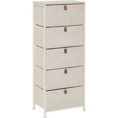 Five Simply Smart Meuble de Rangement 5 Tiroirs Tissa 114cm Beige - Publicité Five Simply Smart Meuble de Rangement 5 Tiroirs Tissa 114cm Beige - Publicité