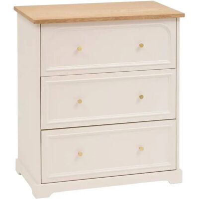 ATMOSPHERA Commode 3 Tiroirs Mohéa 67cm Ivoire - Publicité ATMOSPHERA Commode 3 Tiroirs Mohéa 67cm Ivoire - Publicité