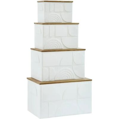 ATMOSPHERA Lot de 4 Malles Design Catalina 54cm Blanc - Publicité ATMOSPHERA Lot de 4 Malles Design Catalina 54cm Blanc - Publicité