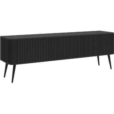 SELSEY - Meuble TV debout OVARLO - 163 cm - noir / argent - Publicité SELSEY - Meuble TV debout OVARLO - 163 cm - noir / argent - Publicité