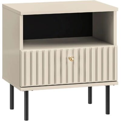 SELSEY - Table de chevet CALETTO - 50 cm - Beige - Publicité SELSEY - Table de chevet CALETTO - 50 cm - Beige - Publicité