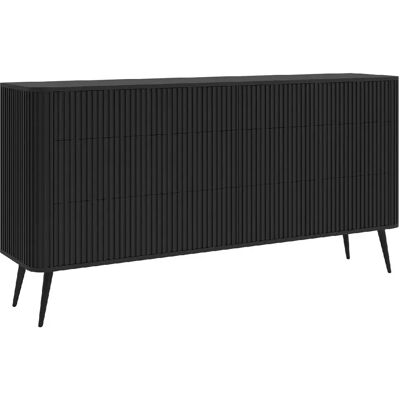 SELSEY - Commode OVARLO - 168 cm - Noir - Publicité SELSEY - Commode OVARLO - 168 cm - Noir - Publicité