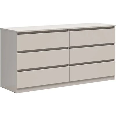 Pegane Commode à 6 tiroirs meuble de rangement coloris Beige - Publicité Pegane Commode à 6 tiroirs meuble de rangement coloris Beige - Publicité