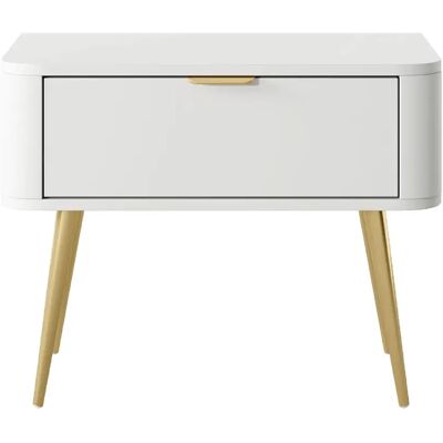 SELSEY - Table de chevet OVAL - 62,6 cm - Blanc - Publicité SELSEY - Table de chevet OVAL - 62,6 cm - Blanc - Publicité