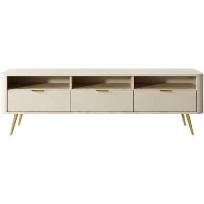 SELSEY - Meuble TV debout OVAL - 160 cm - beige - Publicité SELSEY - Meuble TV debout OVAL - 160 cm - beige - Publicité