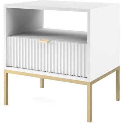 SELSEY - Table de chevet VELLORE - 54 cm - Blanc - Publicité SELSEY - Table de chevet VELLORE - 54 cm - Blanc - Publicité