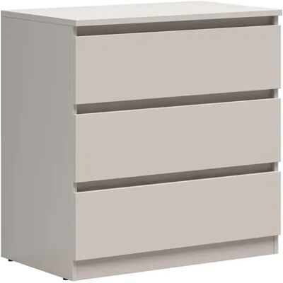 Pegane Commode de 3 tiroirs meuble de rangement coloris Beige - Publicité Pegane Commode de 3 tiroirs meuble de rangement coloris Beige - Publicité