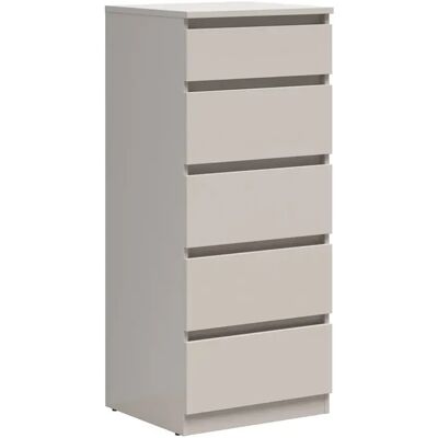 Pegane Chiffonier de 5 tiroirs commode meuble de rangement coloris Beige - Publicité Pegane Chiffonier de 5 tiroirs commode meuble de rangement coloris Beige - Publicité