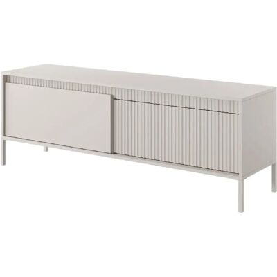 FALSETTO Meuble TV Beige - 153x39.5 cm - 2 portes - Publicité FALSETTO Meuble TV Beige - 153x39.5 cm - 2 portes - Publicité