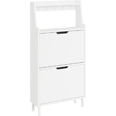SoBuy Mobile de rangement pour entrée avec portemanteau Blanc 60x19x119 cm - Publicité SoBuy Mobile de rangement pour entrée avec portemanteau Blanc 60x19x119 cm - Publicité