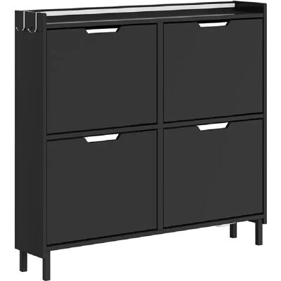 SoBuy Scarpiera pliable 4 portes noir 100x19x93 cm FSR100-E-SCH - Publicité SoBuy Scarpiera pliable 4 portes noir 100x19x93 cm FSR100-E-SCH - Publicité