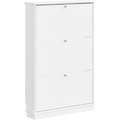 SoBuy Armoire à Chaussures à Rabats Blanc 76x18x113 cm FSR215-W - Publicité SoBuy Armoire à Chaussures à Rabats Blanc 76x18x113 cm FSR215-W - Publicité