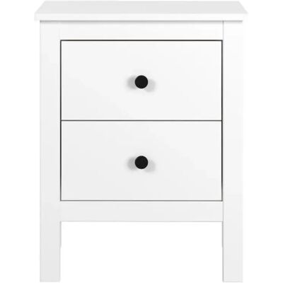 Pegane Table de chevet Table de nuit à 2 tiroirs coloris Blanc - Publicité Pegane Table de chevet Table de nuit à 2 tiroirs coloris Blanc - Publicité