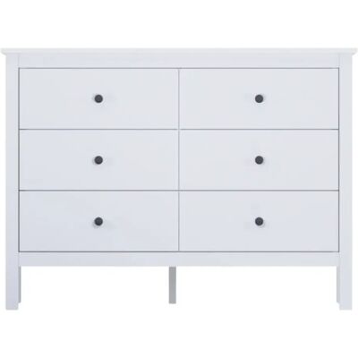 Pegane Commode blanche meuble de rangement à 6 tiroirs - Publicité Pegane Commode blanche meuble de rangement à 6 tiroirs - Publicité