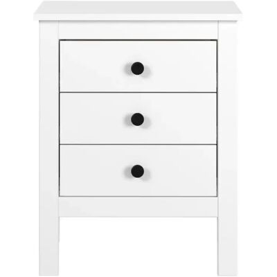 Pegane Table de chevet Table de nuit à 3 tiroirs coloris Blanc - Publicité Pegane Table de chevet Table de nuit à 3 tiroirs coloris Blanc - Publicité