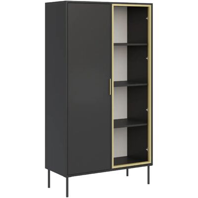 SELSEY - Vitrine 2 portes avec façade en verre VENA – 90 cm – Noir - Publicité SELSEY - Vitrine 2 portes avec façade en verre VENA – 90 cm – Noir - Publicité
