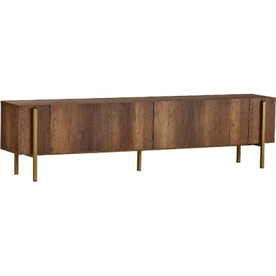 Hanah Home Meuble TV en bois - 180 x 30 x 45 cm - Noyer Baroque Or - Publicité Hanah Home Meuble TV en bois - 180 x 30 x 45 cm - Noyer Baroque Or - Publicité