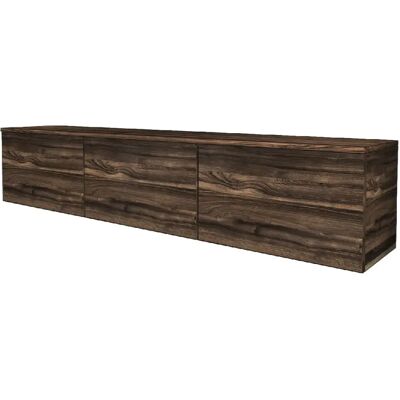 Hanah Home Meuble TV suspendu en bois avec éclairage LED - 160 x 32 x 35 cm - Marron - Publicité Hanah Home Meuble TV suspendu en bois avec éclairage LED - 160 x 32 x 35 cm - Marron - Publicité