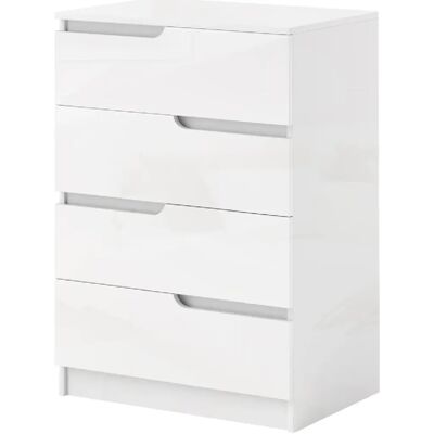 STILVORA Commode 60/40/85 cm blanche en bois au design moderne brillant - Publicité STILVORA Commode 60/40/85 cm blanche en bois au design moderne brillant - Publicité