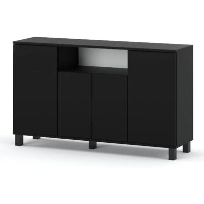 Stiv-Meubles Grande commode 140cm - NOIR - Meuble de salon spacieux et moderne- TV LOFT - Publicité Stiv-Meubles Grande commode 140cm - NOIR - Meuble de salon spacieux et moderne- TV LOFT - Publicité