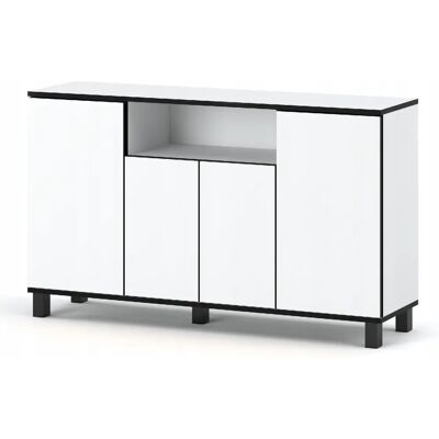 Stiv-Meubles Grande commode blanche meuble TV LOFT 140CM meuble de salon - Publicité Stiv-Meubles Grande commode blanche meuble TV LOFT 140CM meuble de salon - Publicité