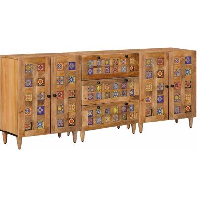 vidaXL Buffet 3 pcs Naturel 60 x 33,5 x 75 cm Bois de mangue massif - Publicité vidaXL Buffet 3 pcs Naturel 60 x 33,5 x 75 cm Bois de mangue massif - Publicité