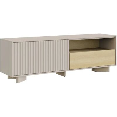 SELSEY - Meuble TV DISTRIA - 140 cm - gris cachemire / effet chêne - Publicité SELSEY - Meuble TV DISTRIA - 140 cm - gris cachemire / effet chêne - Publicité