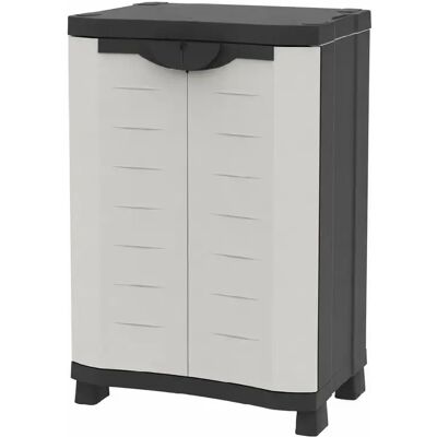 Pegane Armoire de rangement basse 2 portes et 2 étagères réglables pour intérieur/extérieur - Publicité Pegane Armoire de rangement basse 2 portes et 2 étagères réglables pour intérieur/extérieur - Publicité