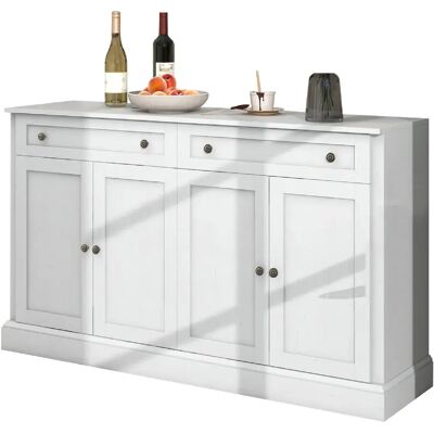 STILVORA Sideboard 150/40/86 cm blanc antique en panneaux de particules 4 portes 2 tiroirs - Publicité STILVORA Sideboard 150/40/86 cm blanc antique en panneaux de particules 4 portes 2 tiroirs - Publicité